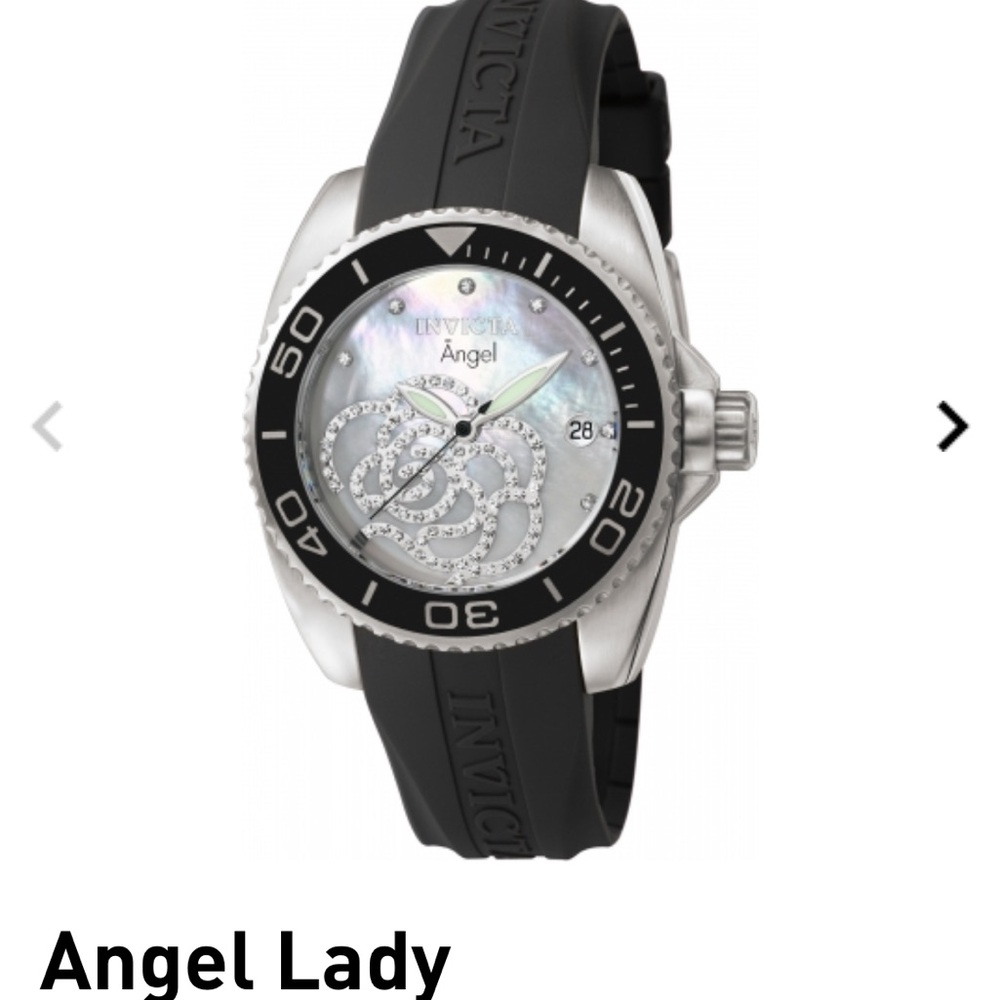 Classic Invicta Angel Mother of Pearl/Cubic Zirconia Sport Watch